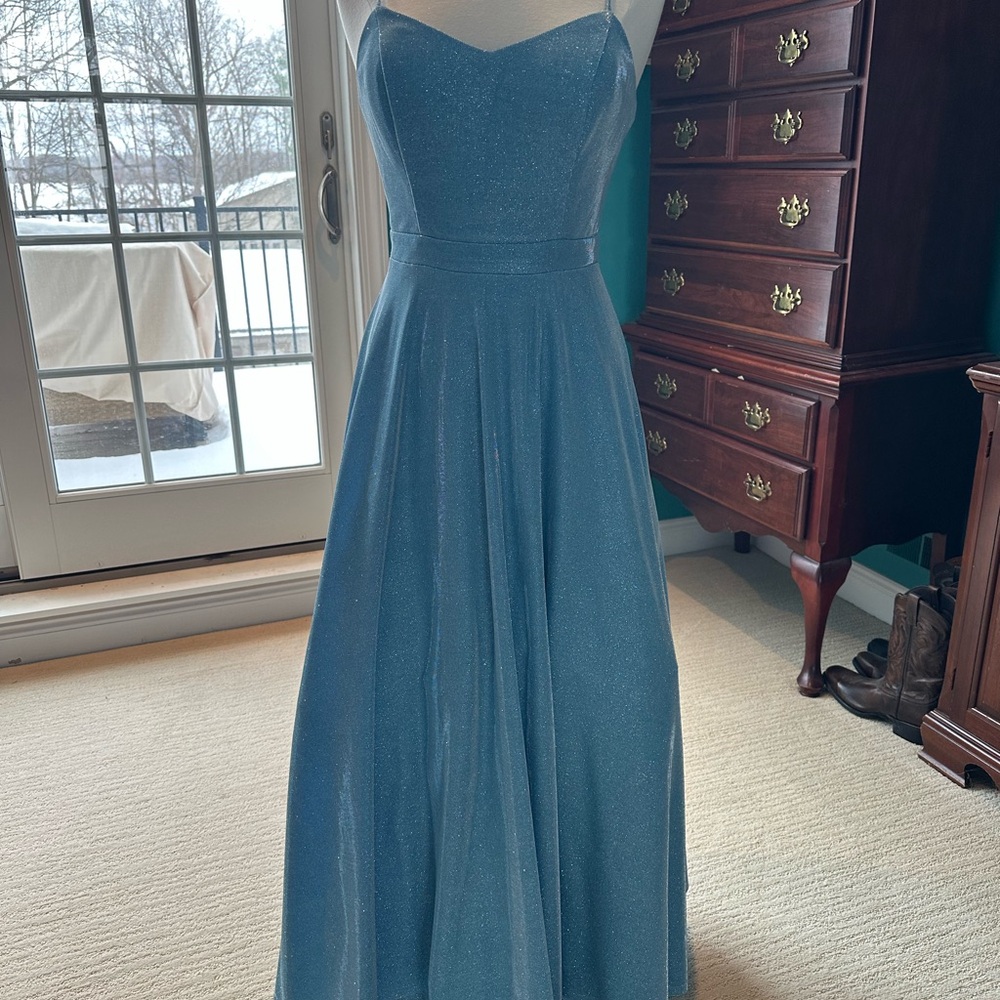 City Studio Strapless Blue Dress
